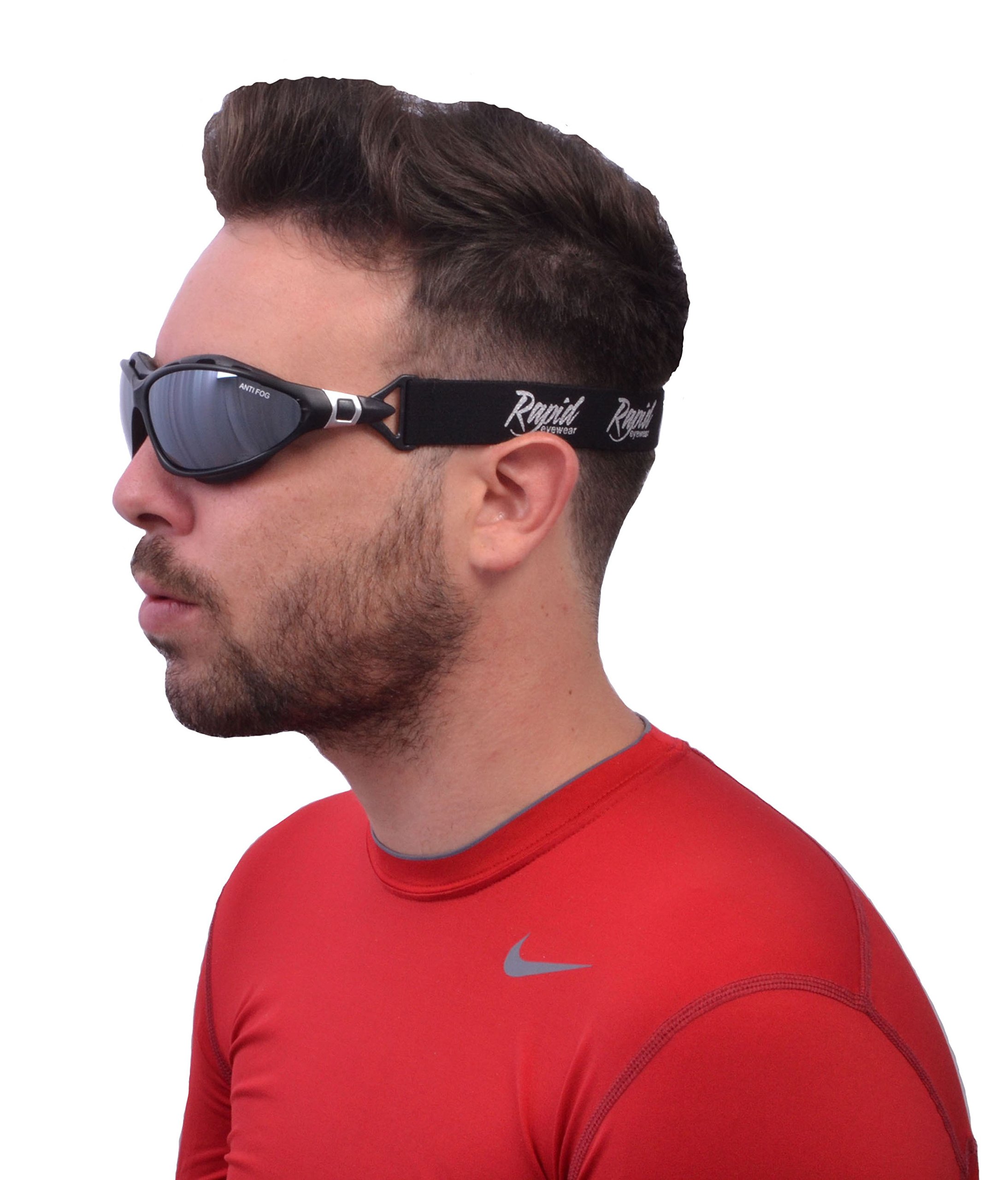 Moritz Anti Fog Polarisierte SPORT SONNENBRILLE Verspiegelt: Wechselbare Seitenarme und Brillenband. Für Damen und Herren. Skibrille, Gletscherbrille. Geschlossen windschutzbrille