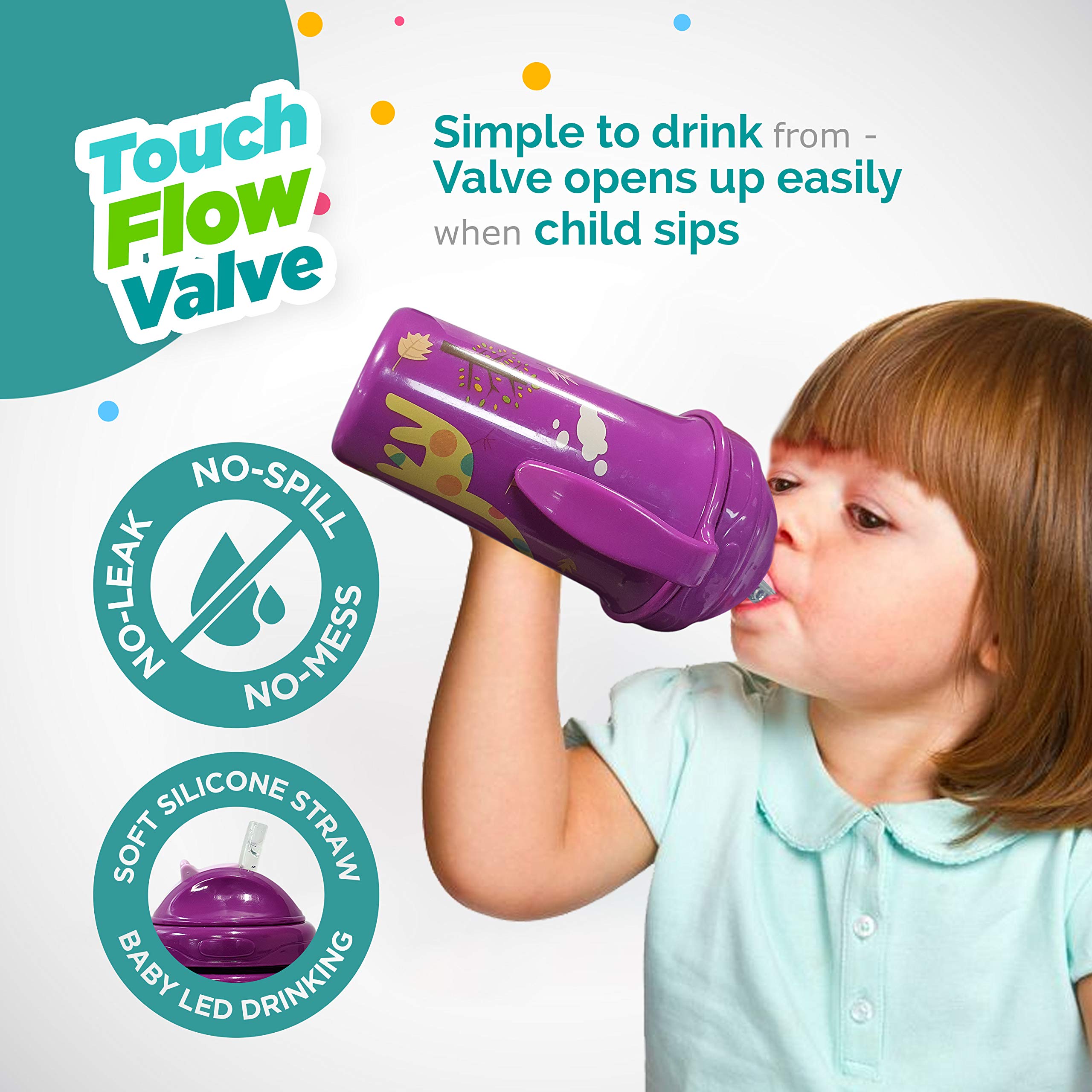Luvlap Tiny Giffy Sipper, 300ml with Wide Neck Feeding Bottle, 250ml 2
