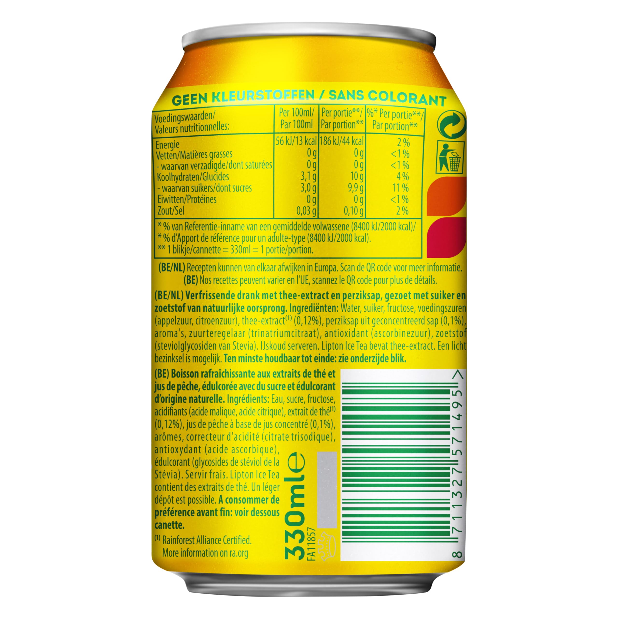 Lipton ice tea - Peach - blik 24x33 cl - NL