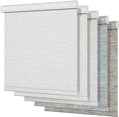 Boolegon Persianas enrollables con filtro de luz para ventanas, inalámbricas, tela con aislamiento térmico, protección UV, persianas para el hogar,