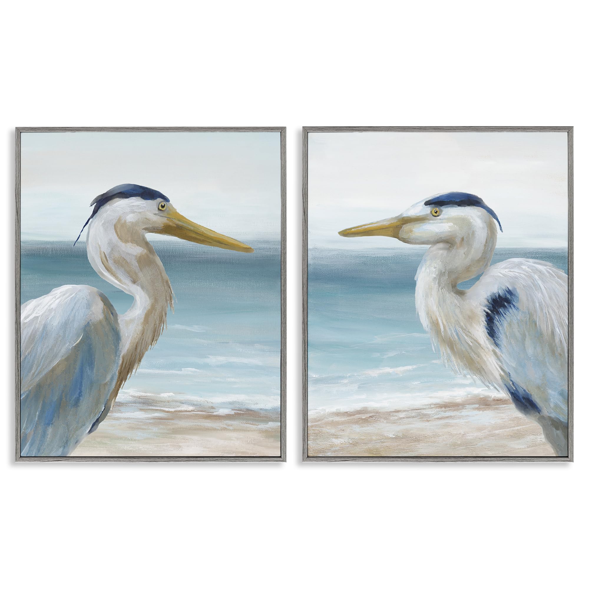 Stupell Industries Serene Coastal Herons Artwork Tranquil Herons Coastal, 16 X 20 Inch Framed Giclée Print Set
