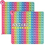 AK-SHIP Doubled Side Macaron Multiplication Game and Addition Numbers POP Fidget Math Toys, Create Various Math Operations, Stress Relief Fidget Learning Game Fidget Math Toys 1 Piece