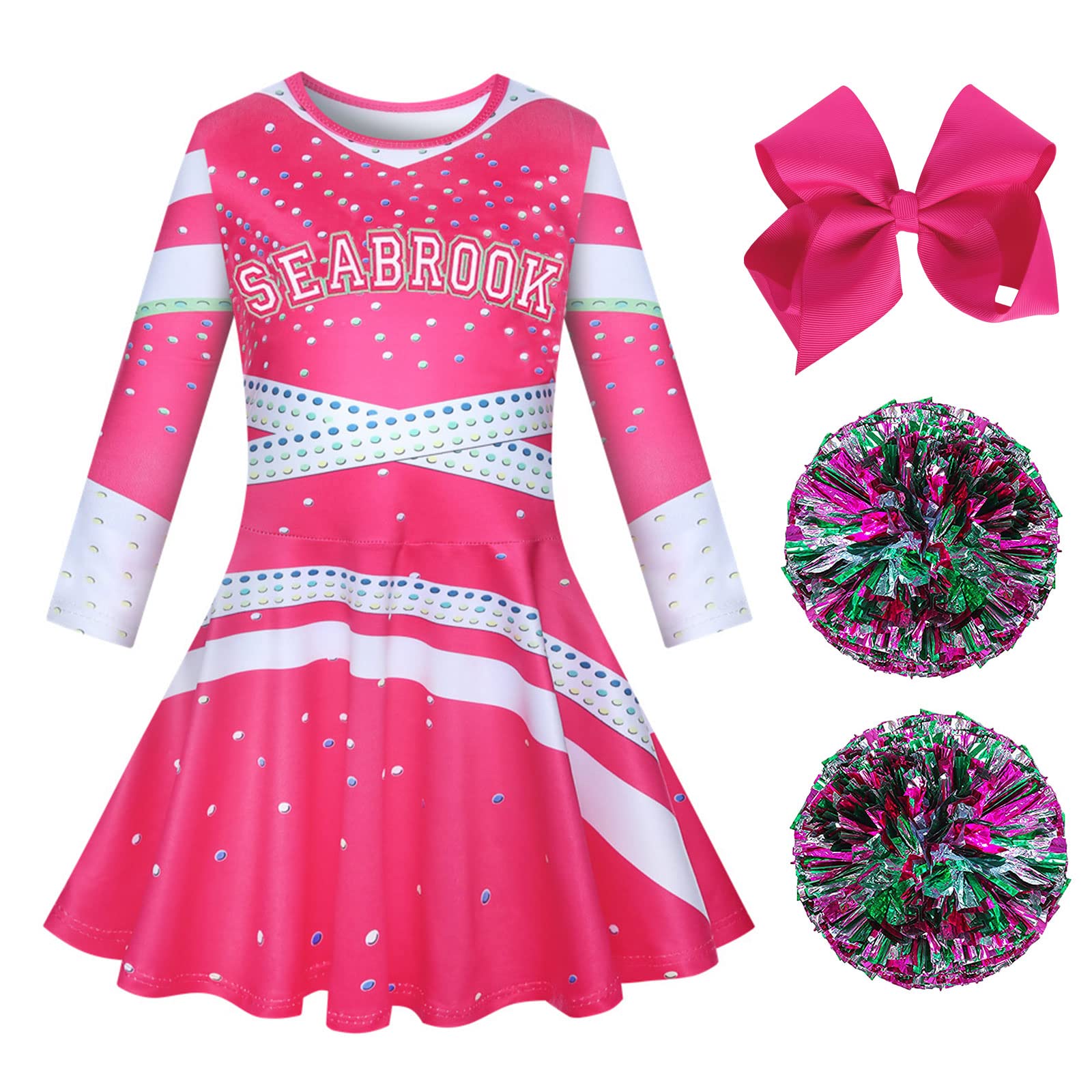 Aliyacos Zombies Girls Cheerleader Costumes Toddler Cheerleading Outfit