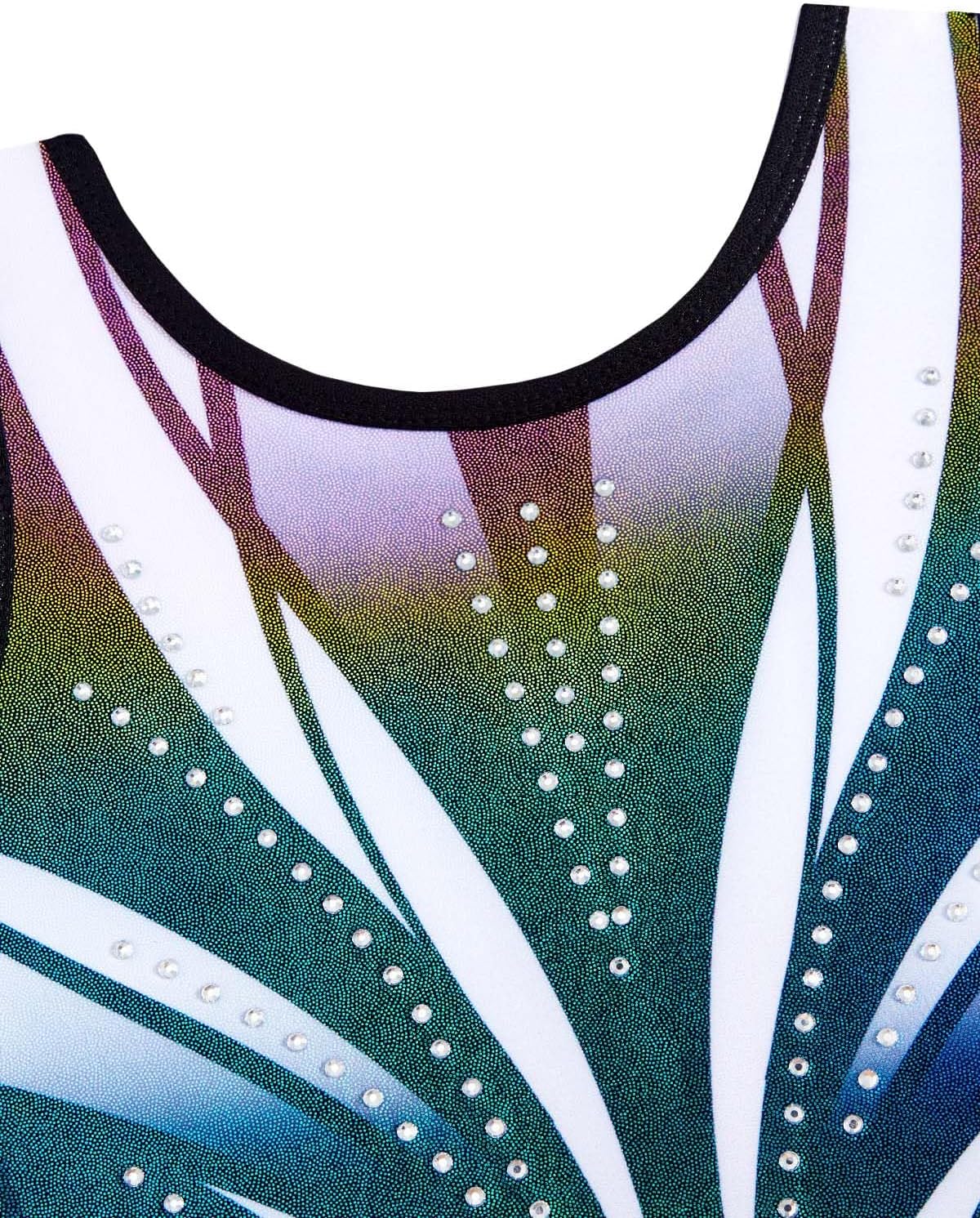 JiAmy Gymnastics Leotards for Girls Sparkly Ballet Dance Outfits with Shorts Scrunchie 3 Piece Set 3-12Y - Image 6