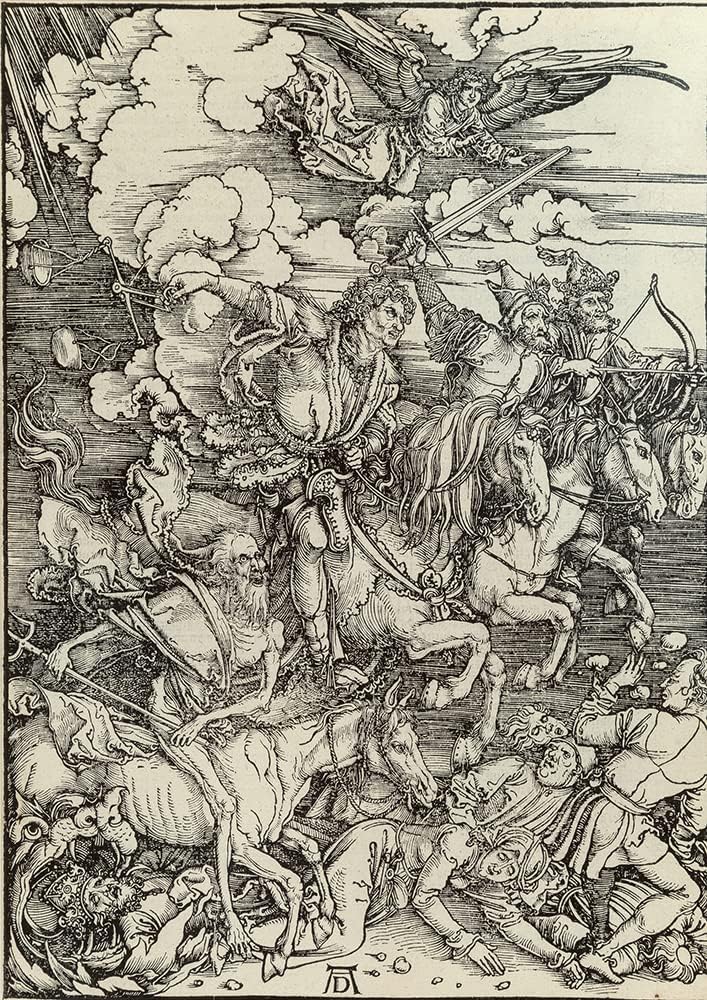 ArtDirect The Four Horsemen of the Apocalypse, from the Apocalypse (C. 1498) 24x34 UnFramed Museum Art Print Poster Ready for Framing by Albrecht Dürer (German, 1471-1528)