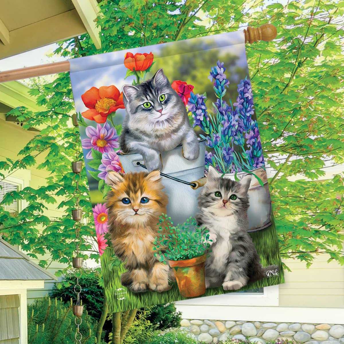 Gartenflagge 'Sonnenuntergang Papagei' Von Briarwood Lane - 45,7x31,8 Cm, Wetterfest