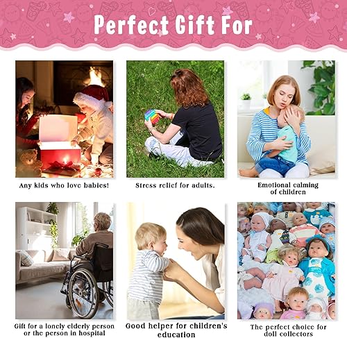 Miniatura 6 de Vollence Muñecas realistas de silicona Reborn de 12 pulgadas, maravillosos regalos para niñas. No muñecas de vinilo. También regalos de Navidad y