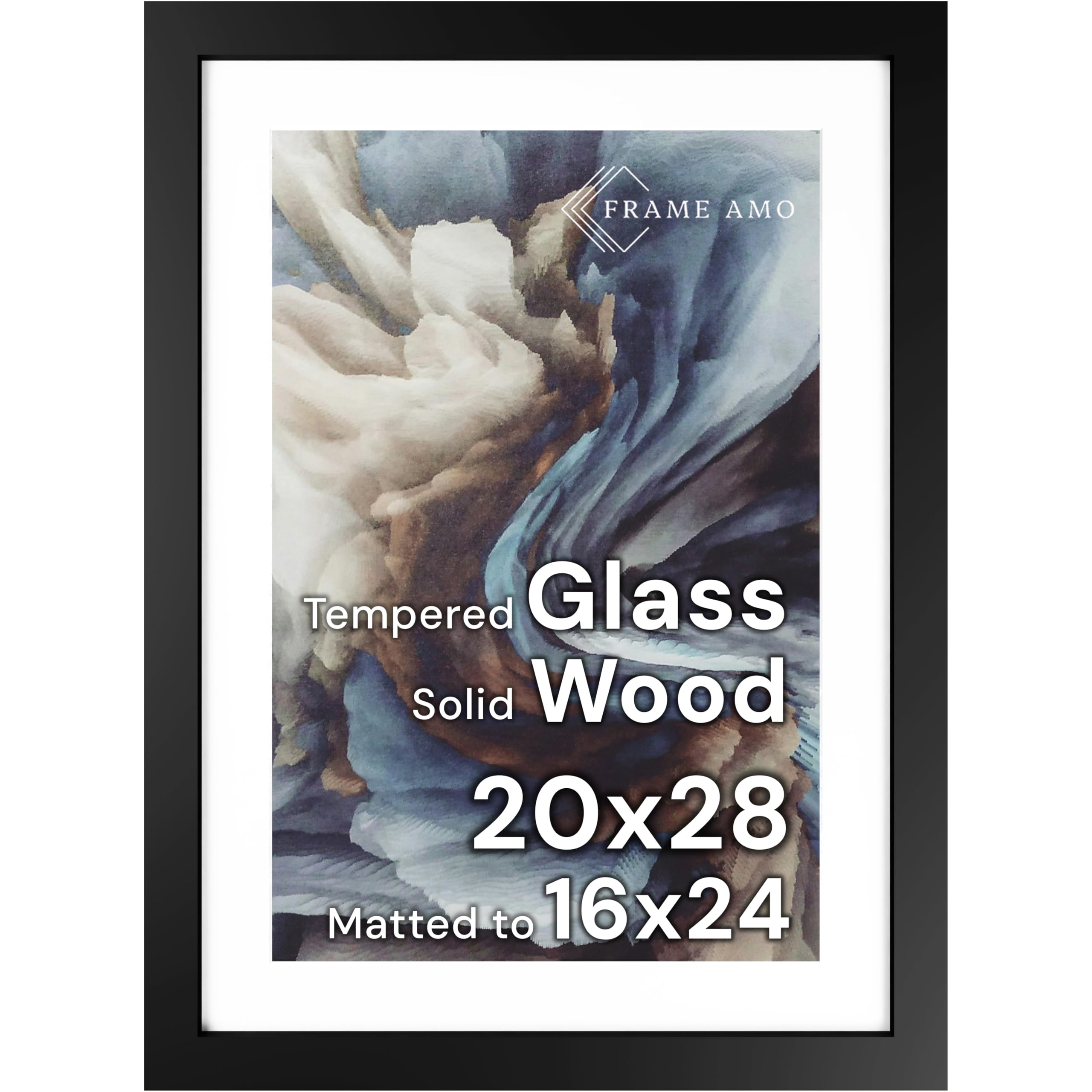 Frame Amo 20x28 Black Solid Wood Poster Frame