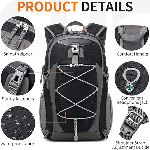 Miniatura 6 de Mochila de senderismo impermeable de 40 L, mochila deportiva al aire libre, mochila de campamento para hombres y mujeres