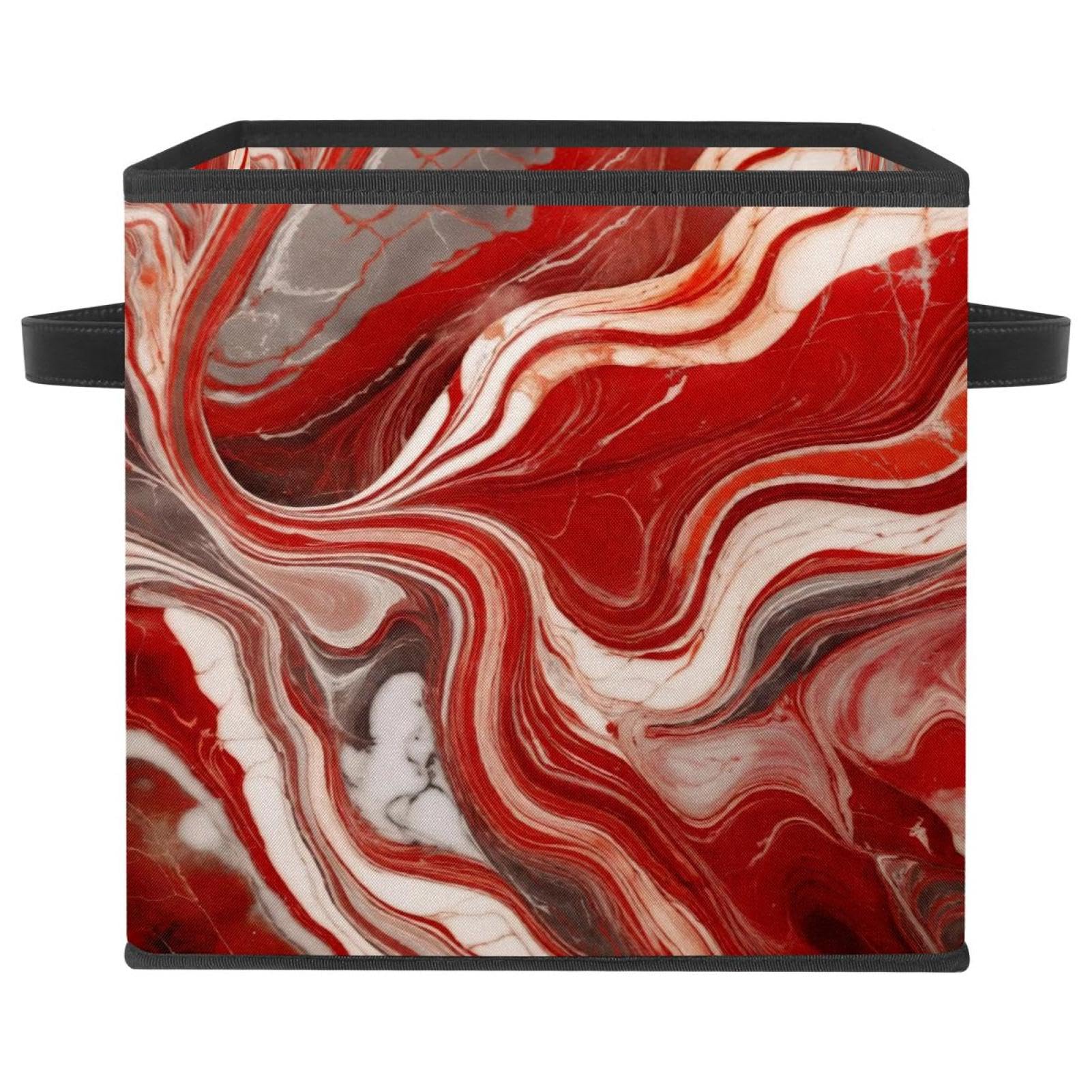Boîte de rangement marbre rouge pour organiser le salon et la chambre