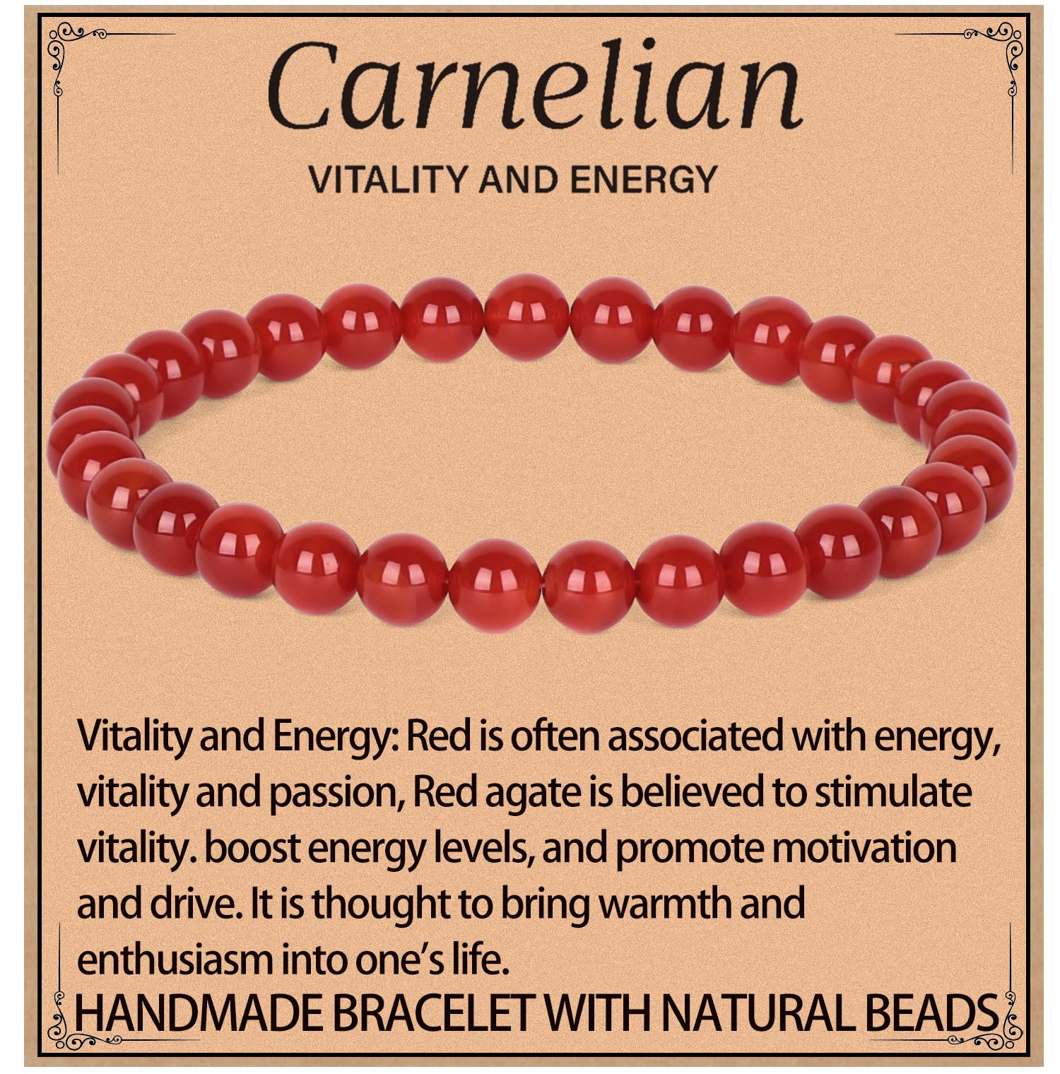 LPBeadsHandmade Natural Gemstone Stretch Elastic Bracelet Healing Crystal Round Stone Beads Jewelry Gifts for Women Men