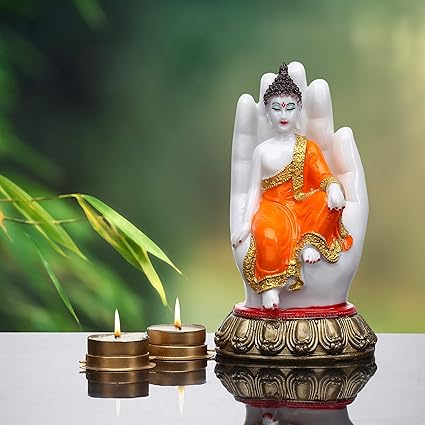 GW Creations Graceful Handcrafted Marble Buddha Hand Decorative Showpiece Buddha showpiece Buddha showpiece Big Buddha showpiece Buddha showpiece with Water Buddha showpiec