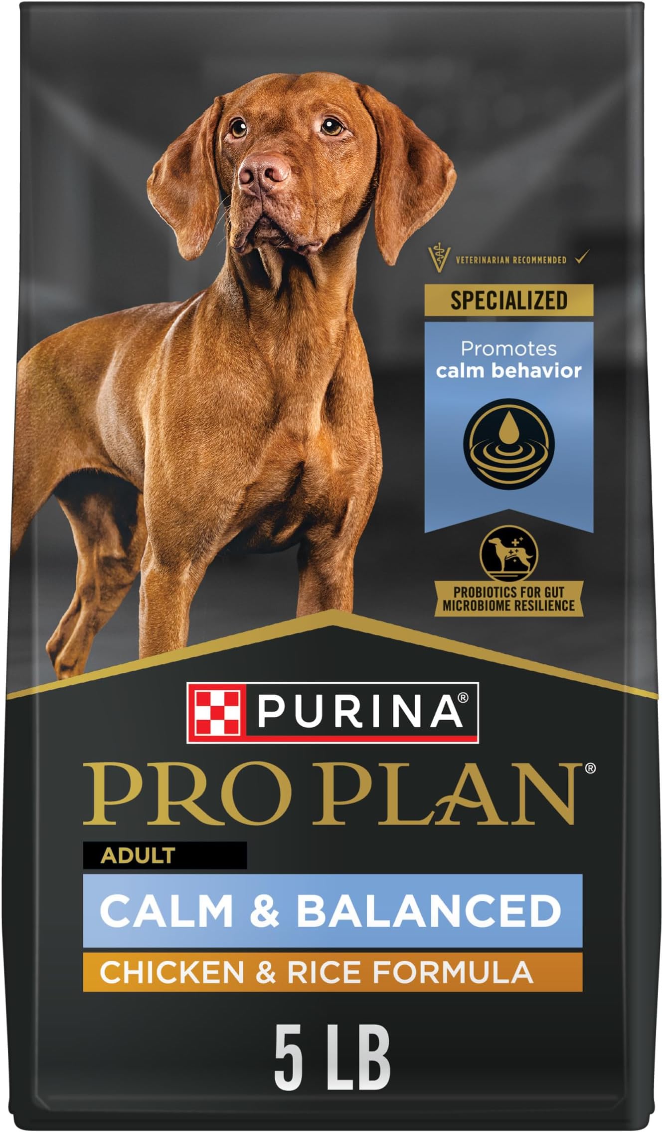 Purina Pro Plan Calm & Balanced Dry Dog Food, Adult Dog Calming DHA Chicken & Rice Formula - 5 lb. Bag
