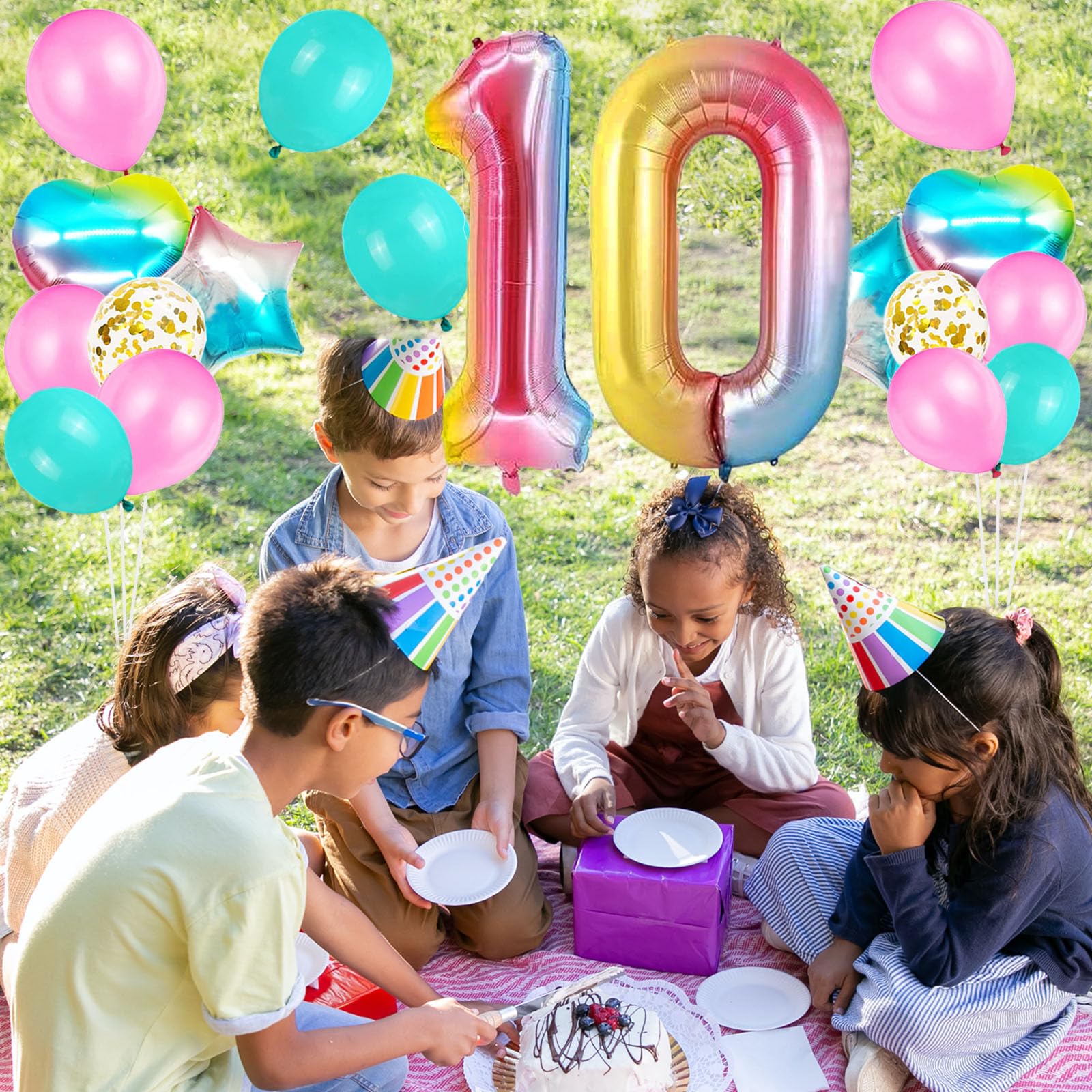 Regenboog 3e verjaardagsdecoraties voor meisjes