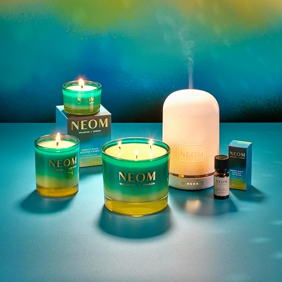 NEOM Perfect Peace 1 Wick Candle | Myrrh, Fir & Lime Peel I Pure Essential Oils I 100% Naturally derived Wax I Hand Finished I Relieve Tension