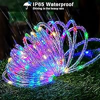 Vista 8 de JMEXSUSS Accesorios para cama elástica, 200 luces LED para trampolín, 66 pies, IP65, impermeables, luces solares para campamento, 8 modos, cuerda