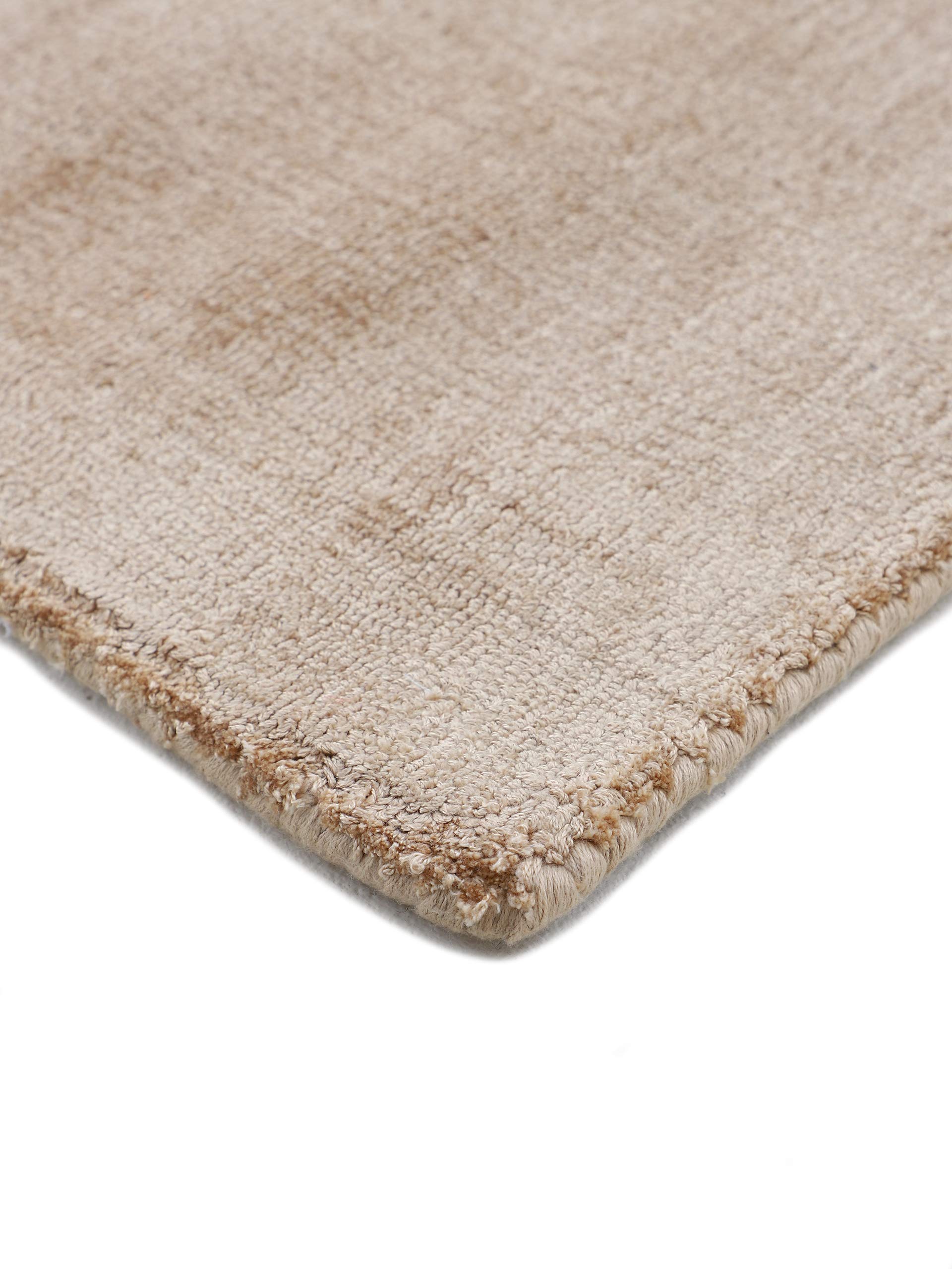carpetfine Tappeto in viscosa Ava Beige 140x200 cm | Tappeto moderno per soggiorno e camera da letto