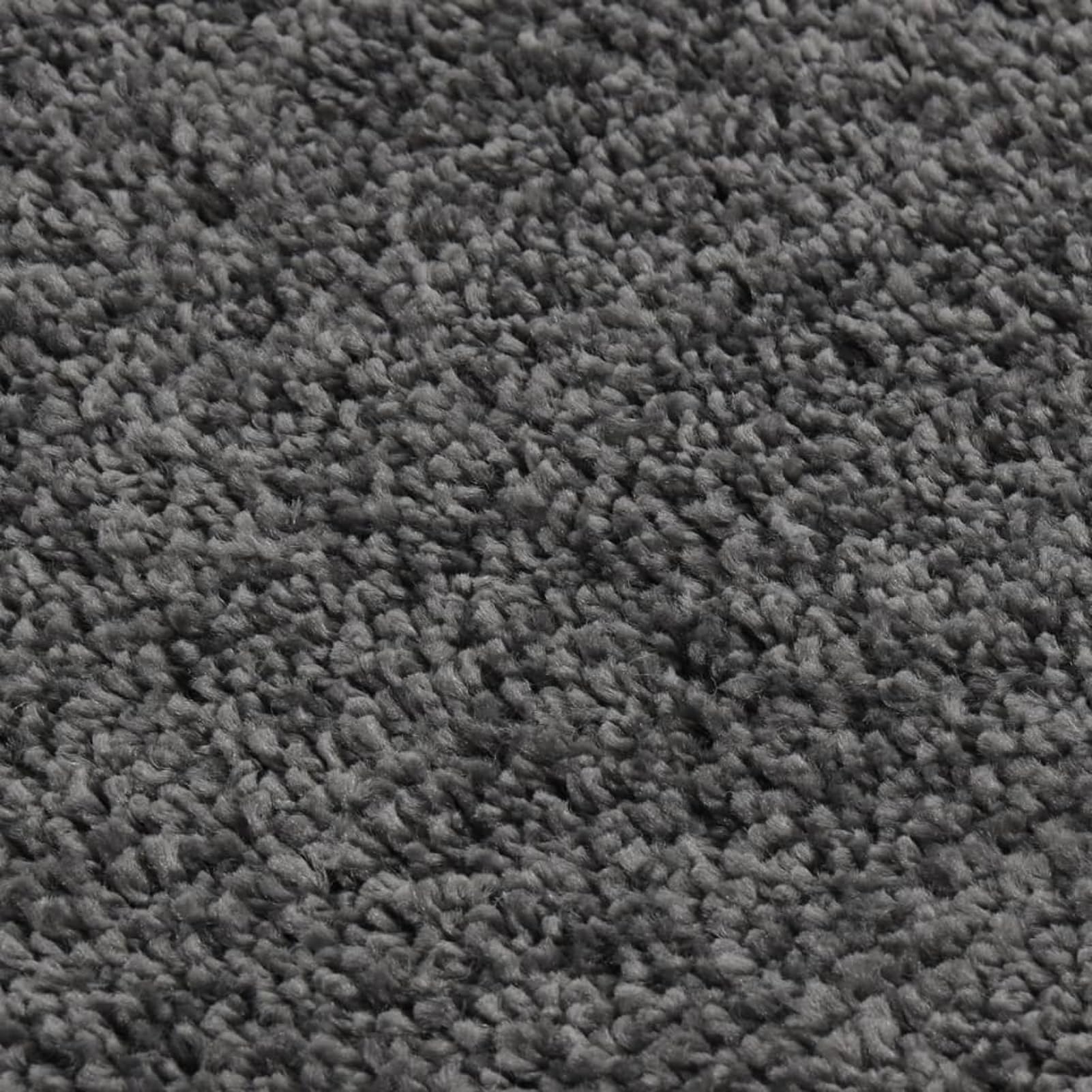 Homgoday Tapis shaggy gris foncé 80 x 150 cm antidérapant pour salon, chambre à coucher et cuisine pour sol dur