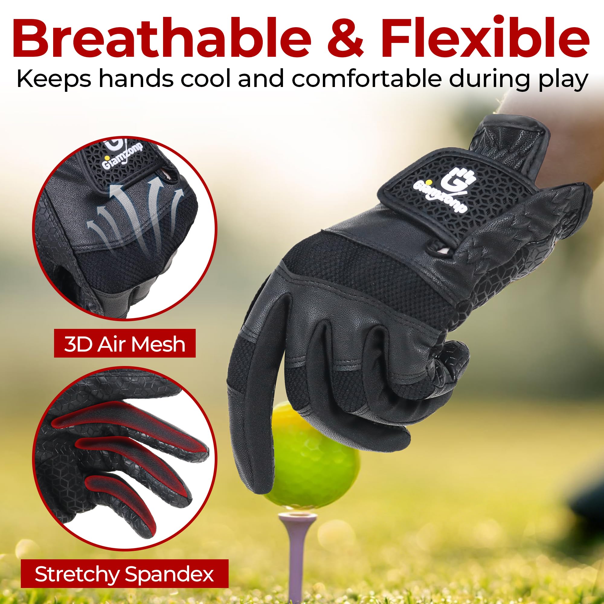 GIAMZONP Womens Golf Glove for Left or Right Hand 1 Pack, Breathable Lightweight Ladies Golf Glove with Non-Slip Grip for Women Golfers - Image 6