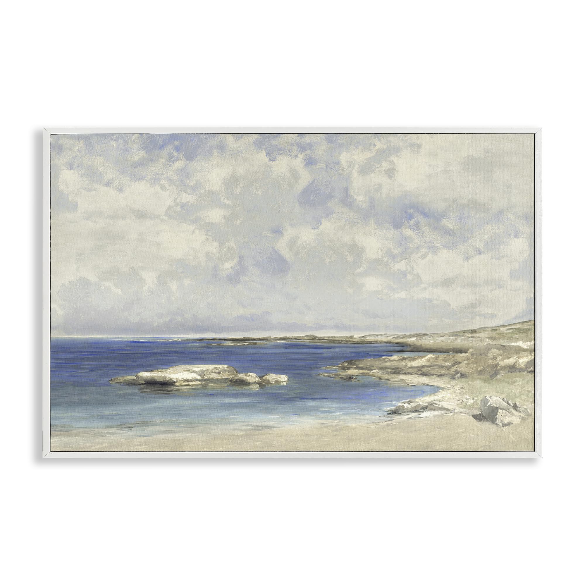 Stupell Industries Morning Seaside Tranquility 'Pond At Morning', Framed Giclee Art, White, 18 X 12 Inches, Easy To Hang And Sturdy, Made In Usa, By Christy Mckee