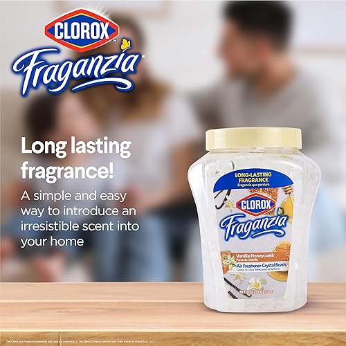Miniatura 3 de Clorox Fraganzia - Ambientador con cuentas de cristal de nido de abeja de vainilla, tarro de 12 onzas, cuentas de ambientador de larga duración,