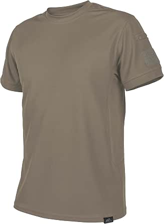 Helikon Men's Tactical T-Shirt - Polyester TopCool Fabric, Khaki, Size Small
