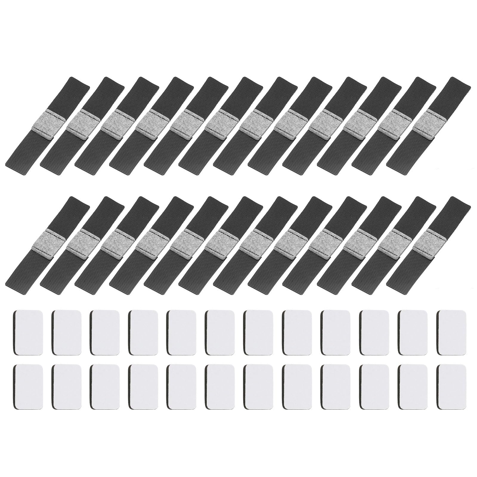PATIKIL 24Pcs Wrap-Around Felt Furniture Pads, 5.7 x 1.2" Chair Leg Floor Protectors with Black Hook and Loop Fastener Bar Stool Glides Chair Bottom Protector for Hardwood Floors, Grey