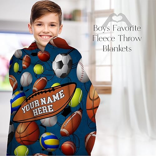 Miniatura 3 de Manta personalizada para niños y niñas, fútbol, voleibol, tenis, manta personalizada para niños, manta personalizada para viajes, manta de regalo