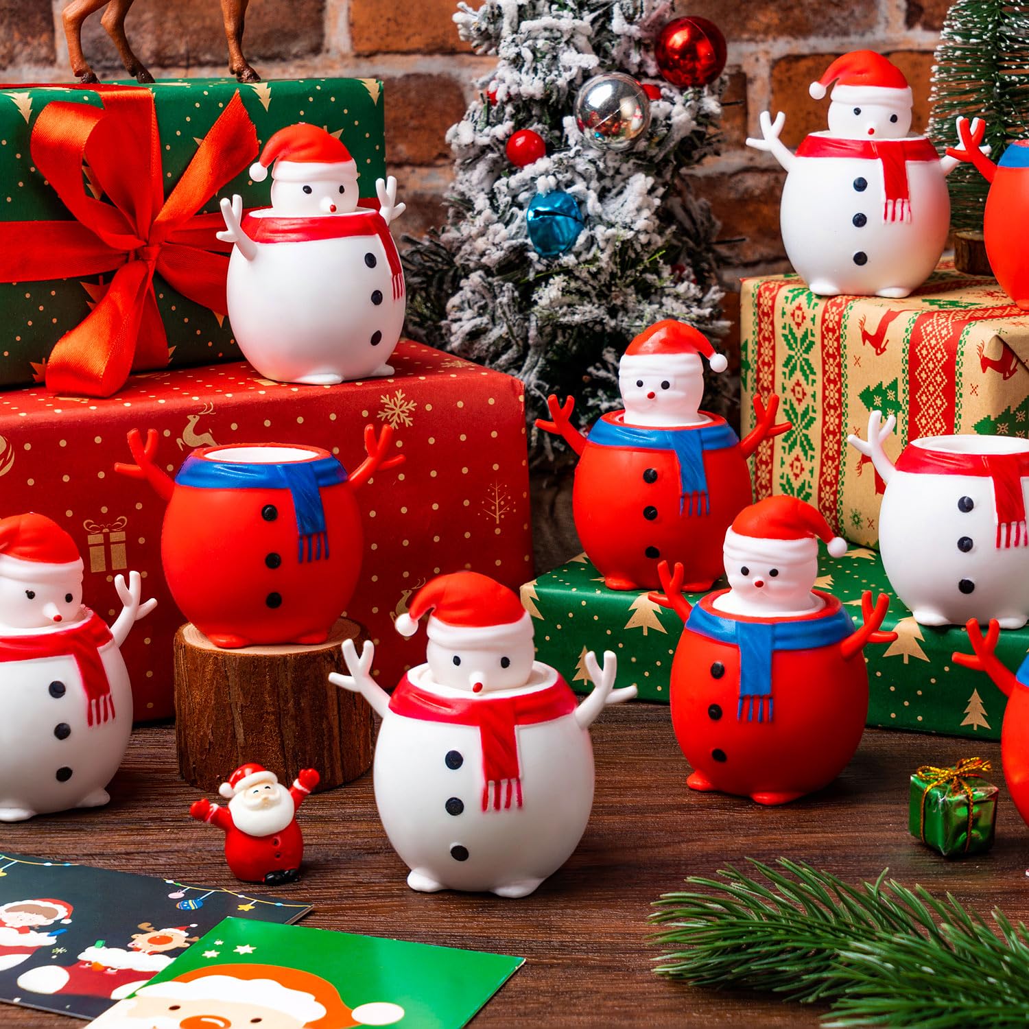Amazon | クリスマス雪だるまスクイーズトイ12個 子供のための雪だるま