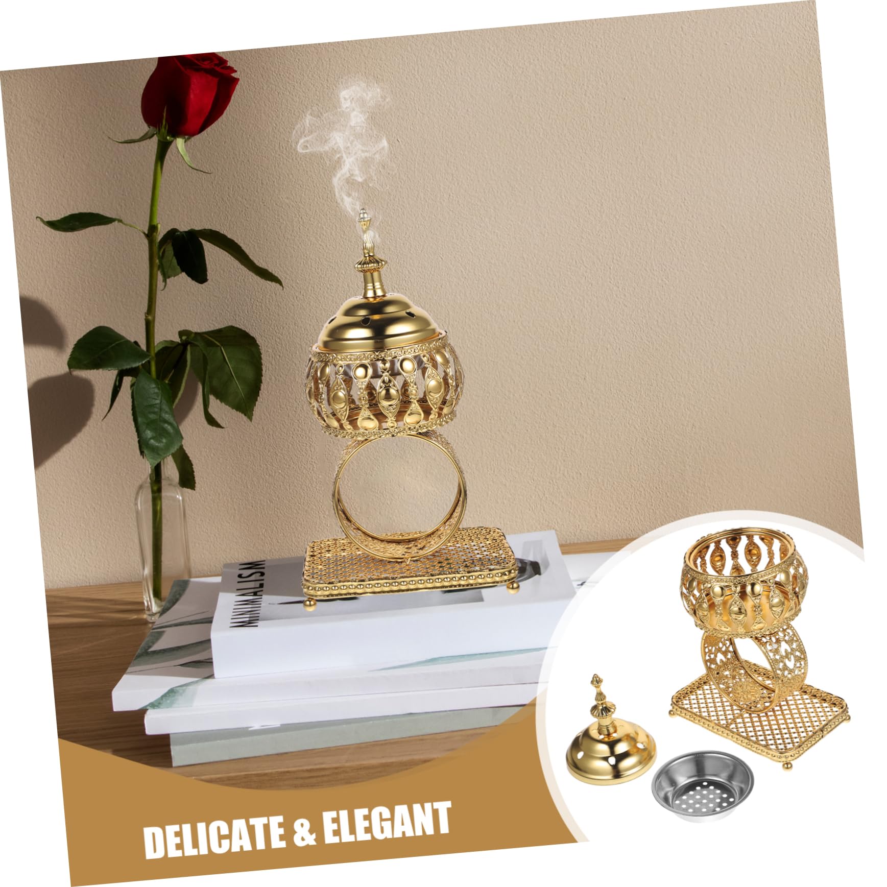 Brûleur à Encens Vintage En Métal Avec Pince – Pour Méditation, Maison, église – Design Traditionnel
