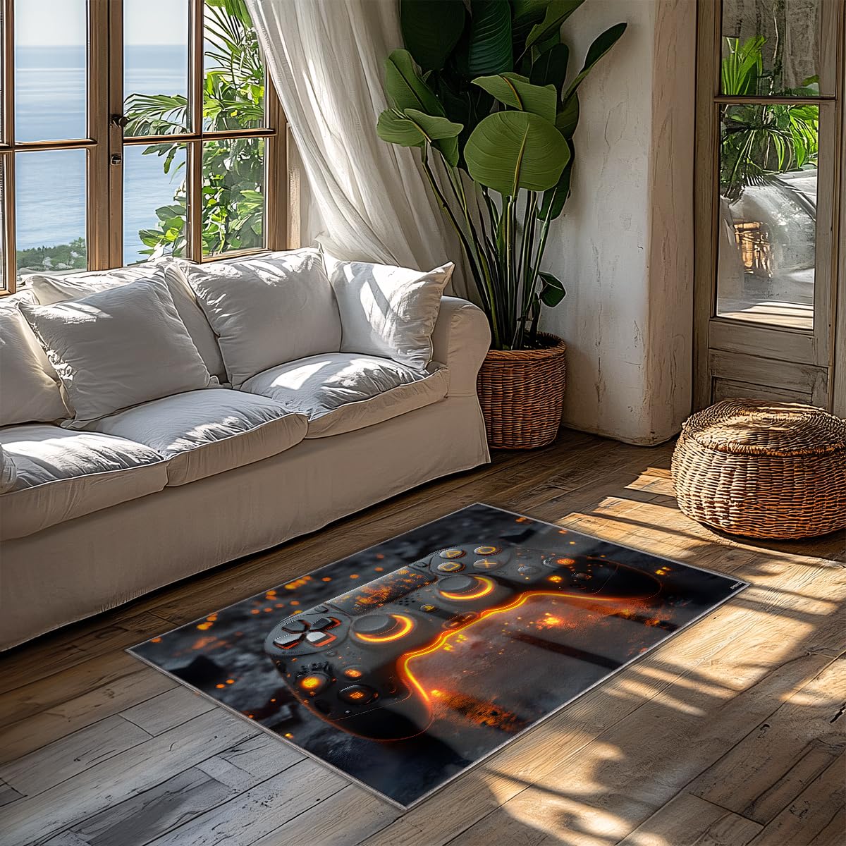 Tapis motif manette de jeu de taille 40x60cm pour décoration chambre garçon