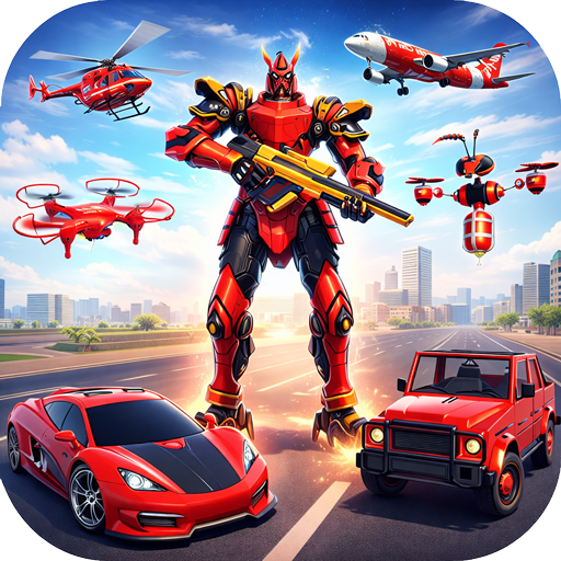 Bienenroboter-Auto-Transformationsspiele: Bienenroboter-Autospiele - Bienenroboter-Flugauto-Simulationsspiele