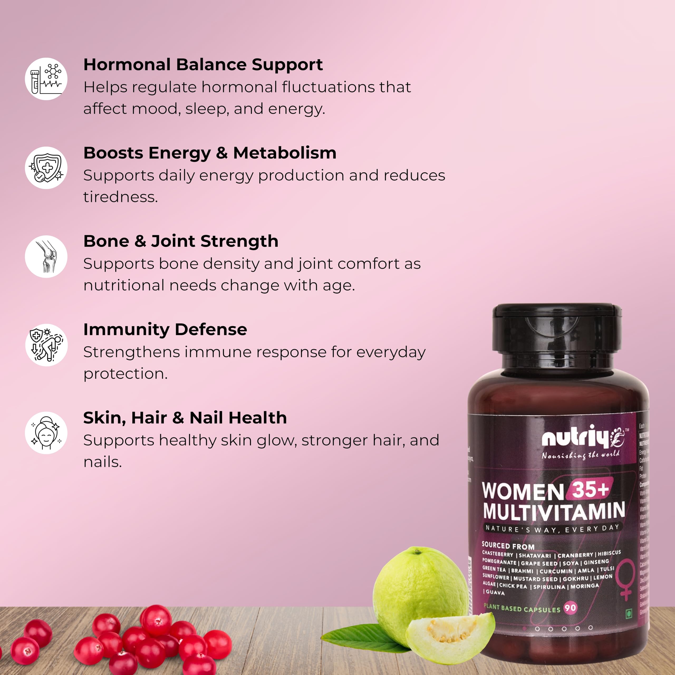 Women 35+ Multivitamin Capsules | 100% Plant-Based | Daily Nutrition for Perimenopause & Nearing Menopause | Hormonal Balance | Vegetarian Capsules | — Amazon image 4