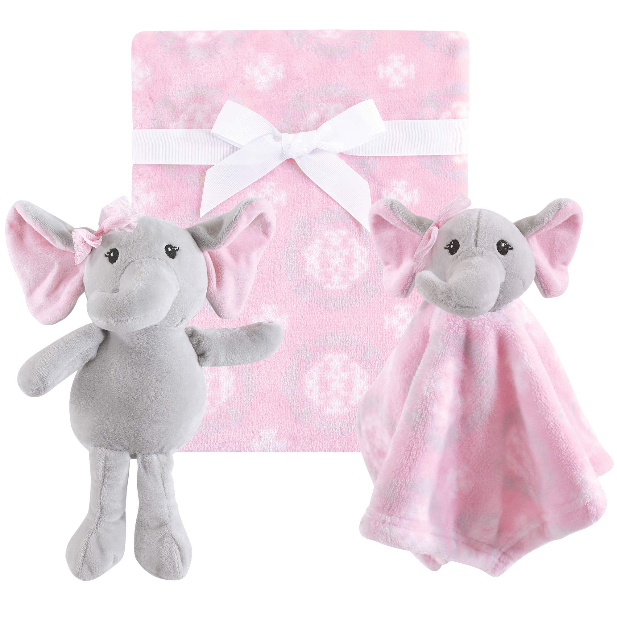 Hudson Baby Unisex Baby Plush Blanket, Security Blanket and Toy Set, Pretty Elephant, One Size