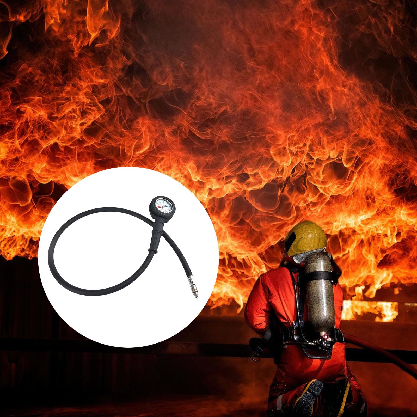 Medidor de presión de respirador de aire profesional, equipo de de 0-400Bar, probador de presión de aire, equipo de extinción de incendios