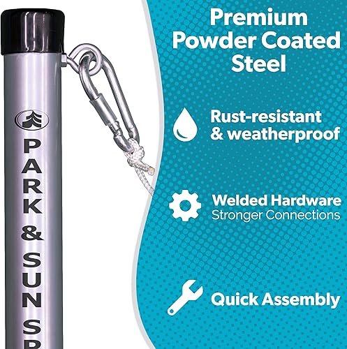 Miniatura 9 de Park &amp; Sun Sports - Juego de tetherball permanente para exteriores con accesorios