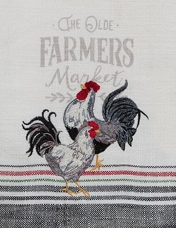 Kay Dee Designs Farmer's Market Rooster Embroidered Tea Kitchen Towel