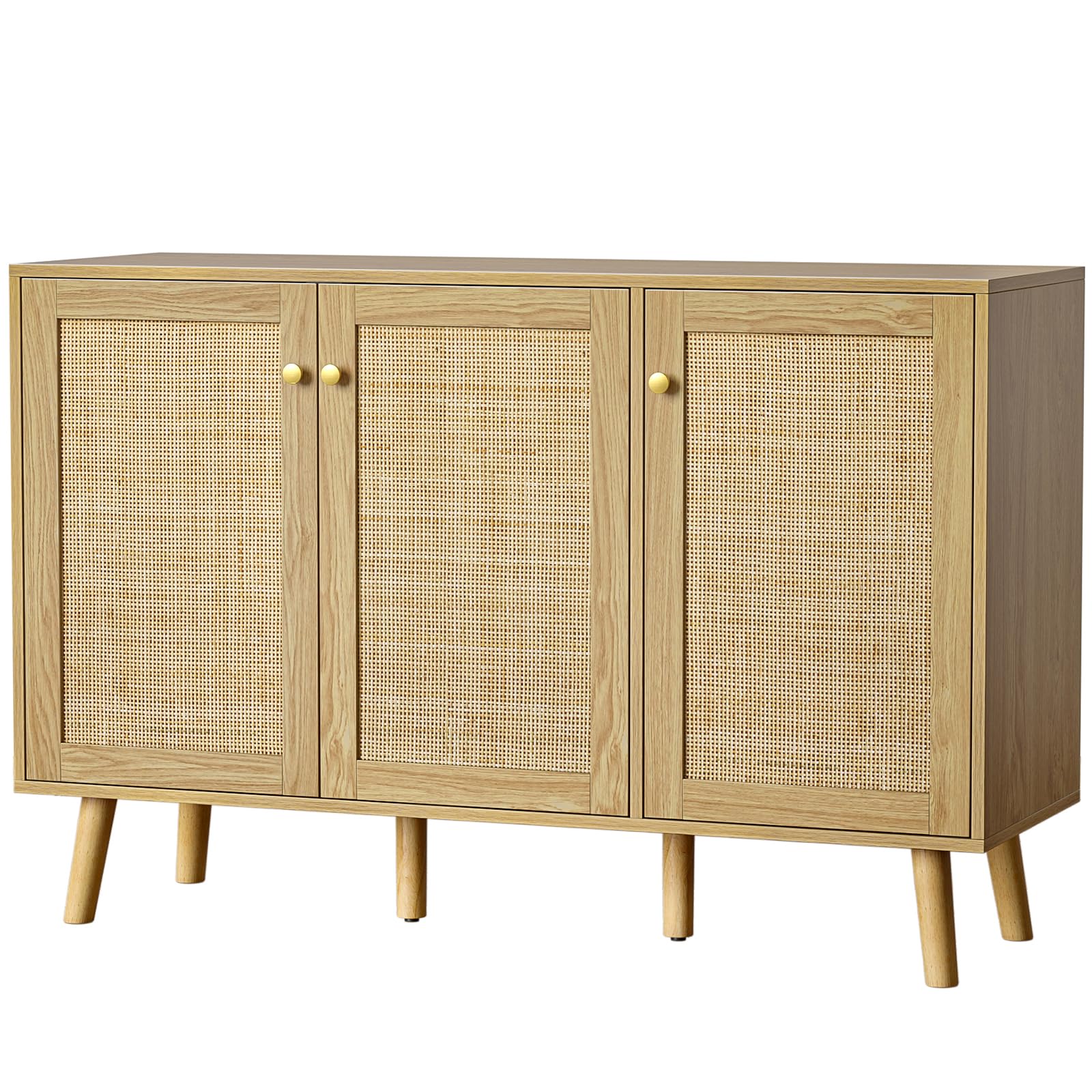 Aparador Buffet 3 Puertas Aparador para Salón Moderno con Estantes Ajustables, Armario de Almacenamiento para Comedor Entrada Mueble para TV 120x40x82 cm para Cocina, Entrada, Dormitorio