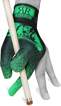 Longoni Renzline Pool CUE Glove Billiard Player - Green/Black - for Left Hand - One Size fits All