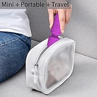 Vista 6 de Mini masajeador de mano con 10 modos de vibración silenciosos, masajeador personal inalámbrico para cuello, hombro, espalda y cuerpo (morado)