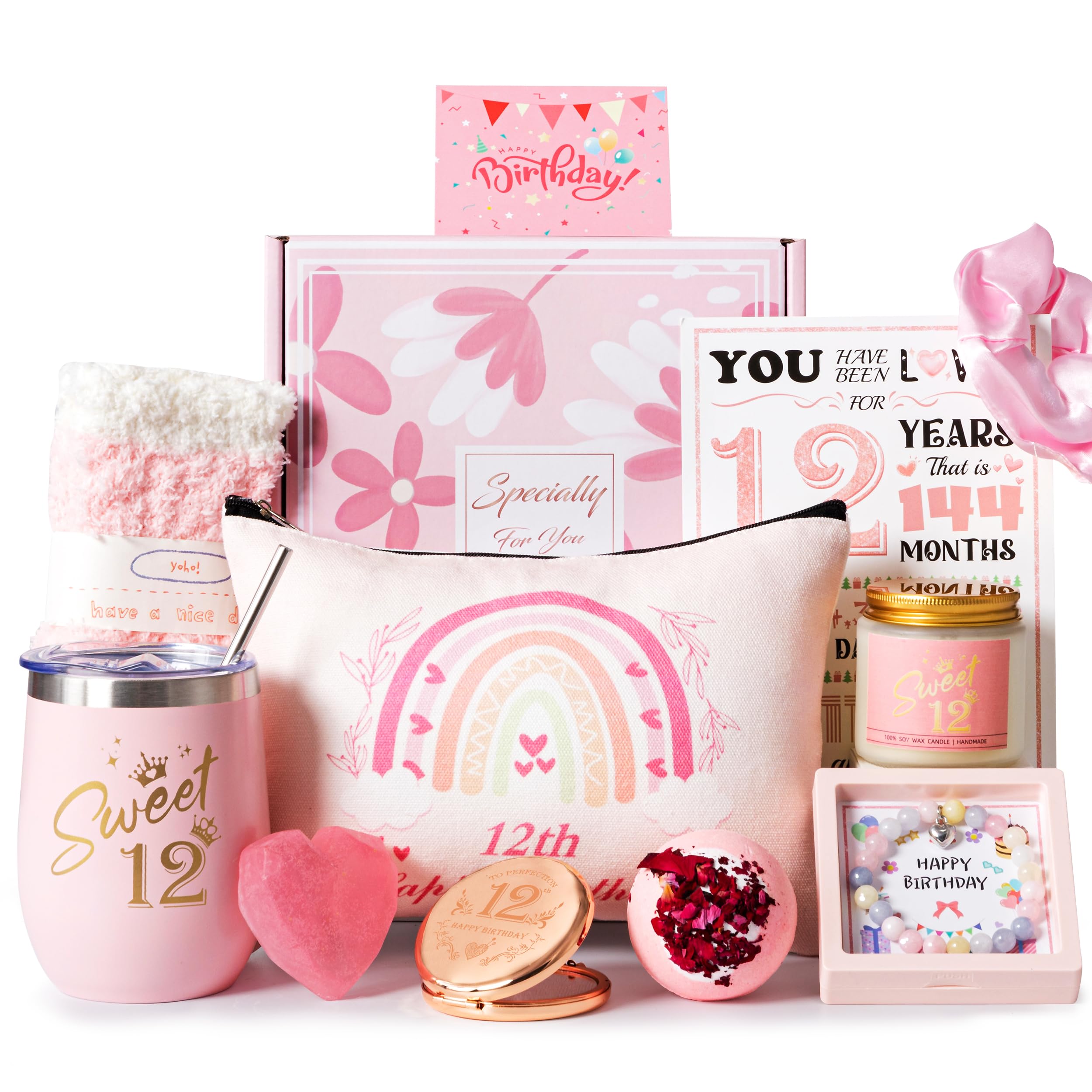 12th Birthday Gifts for Girls,Happy 12th Pamper Gift Basket Ideas for Daughter, Cute Unique Sweet 12 Year Old Birthday Hampers Presents for Her,Best Friend Niece,Granddaughter, Sister, Friend, Teens — image 1