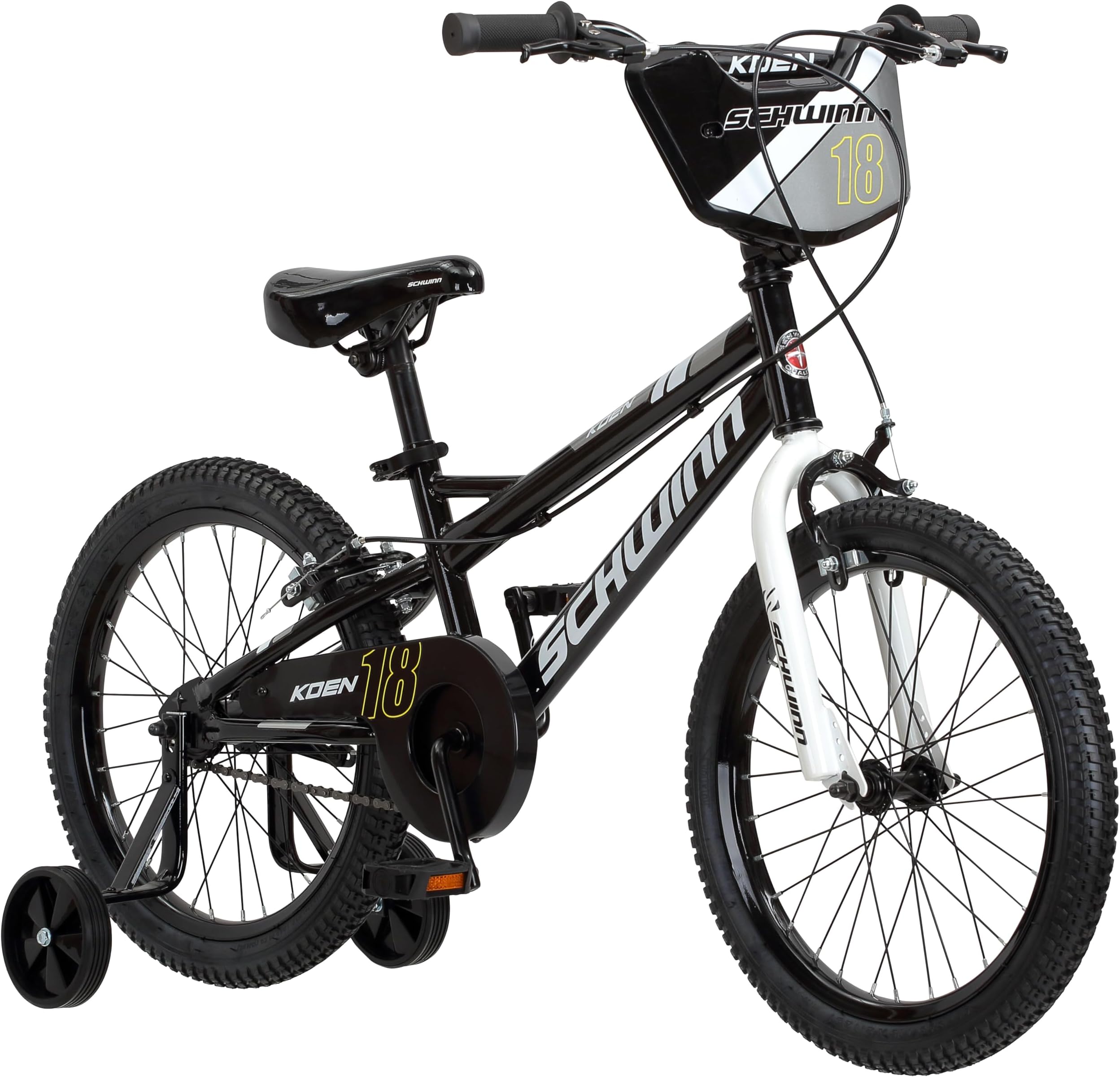 Schwinn Koen Bike, 18 Inch Bike for Kids Ages 5-9, SmartStart Ergonomic Design for Kids, Adjustable Seat Grows with your Child, Rear Coaster Brake and Front Caliper Brake, Training Bicycle