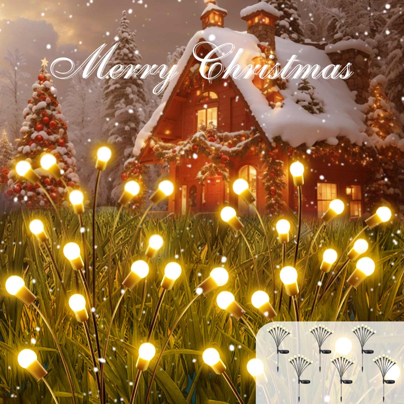 Solar Garden Lights, 6 Pack Solar Firefly Lights, New Upgraded Garden Lights Solar Powered Waterproof Lights, Solar Powered Firefly Lights, Solar Swaying Light for Garden Path Decoration (Warm White)-image-17