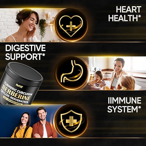 Miniatura 3 de Suplemento de berberina con curcumina de cúrcuma 4500 mg Trans-Resveratrol 4500 mg y más - Apoya el manejo corporal y el sistema inmunológico - 60