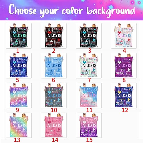 Miniatura 2 de AOFUN Manta personalizada con texto del nombre, mantas de franela personalizadas para adultos y niños, regalo de cumpleaños, día de San Valentín