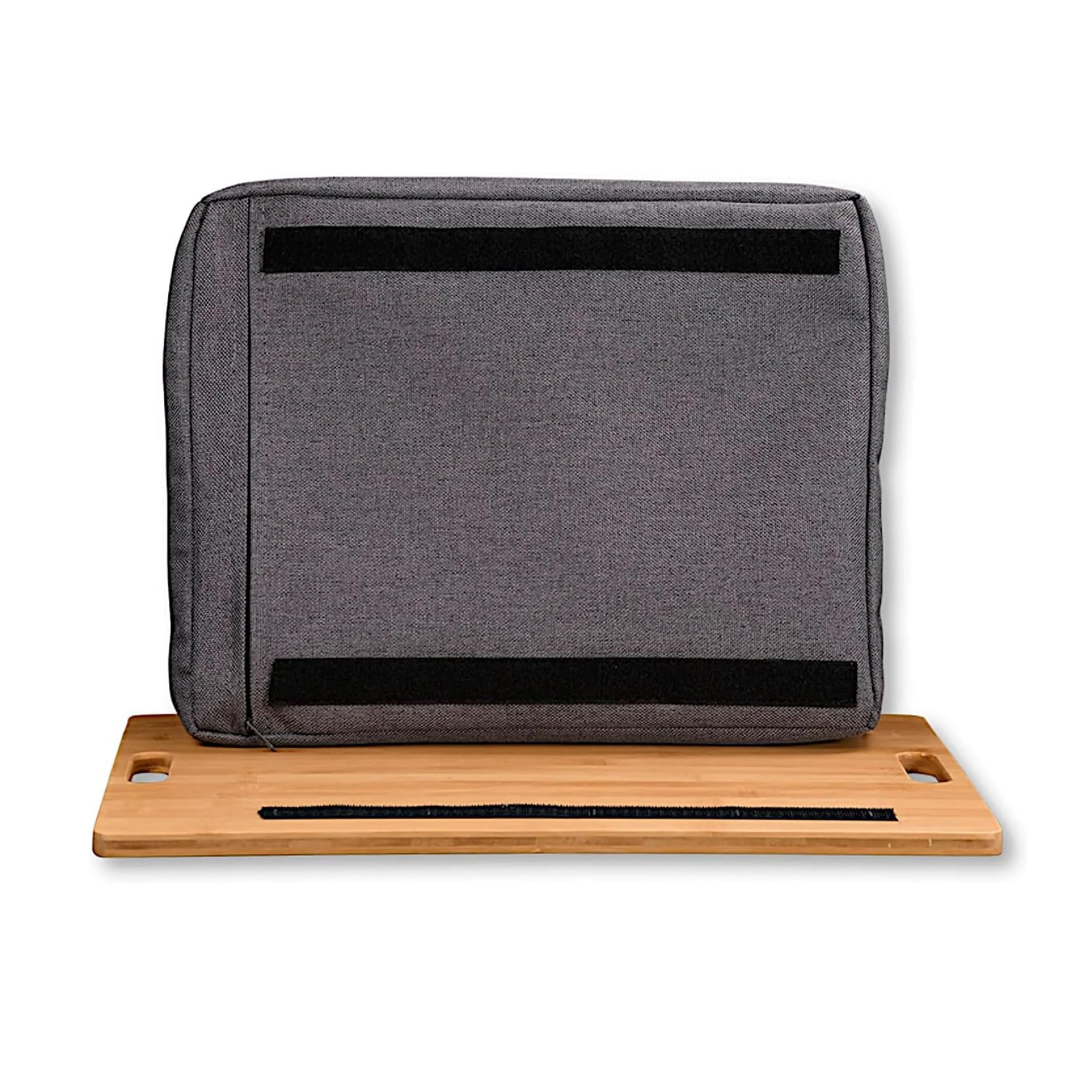Neustanlo | Knietablett aus Holz | mit Griffen | gepolstert für hohe Stabilität | Bambus Textil | Maße: 45 x 31 cm/Höhe: 8 cm | ideal zum Essen, Lesen oder Arbeiten