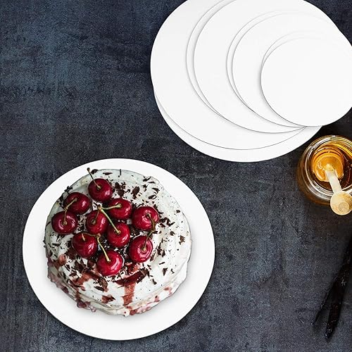 Miniatura 3 de Tableros redondos blancos para tartas a prueba de grasa – Base circular para pastel, 6/8/10/12 pulgadas, 5 de cada tamaño