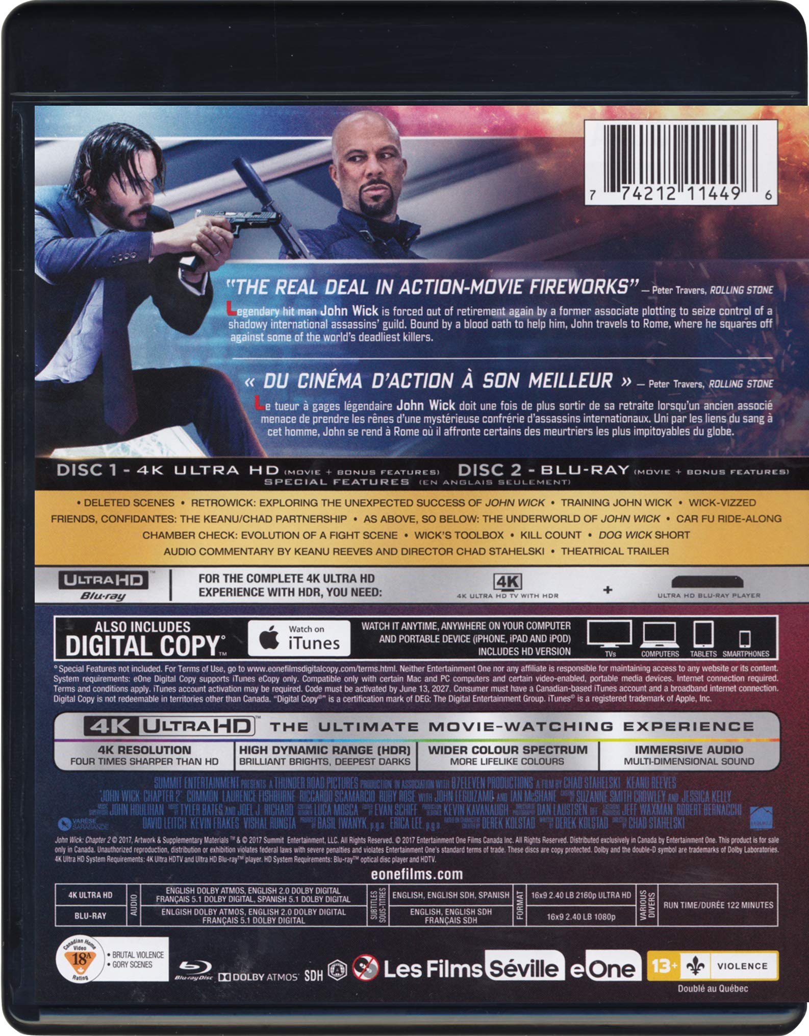 Aduoke John Wick: Chapter 2 (4K Ultra HD + Blu-ray)