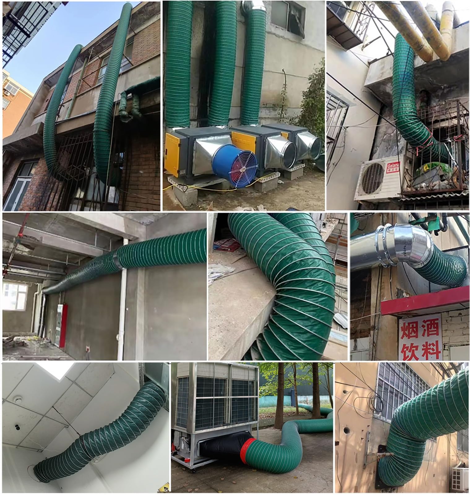 Manguera Flexible Aislada para Conductos De Ventilación Exteriores | Abrazaderas De Manguera De Acero Inoxidable, Soporte De Acero De Tela De Tres Capas, Retráctiles, Plegables(Dia-72cm/28.3'')
