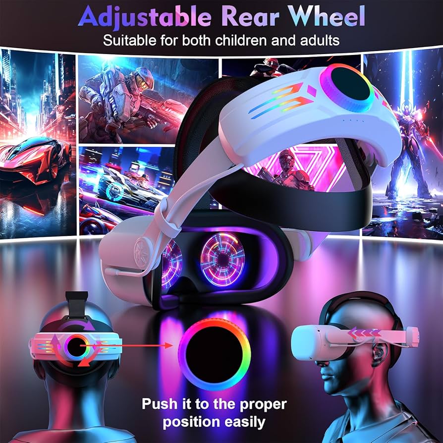 Amazon.co.jp: RGBヘッドストラップ、Oculus Quest 2用12000mAh